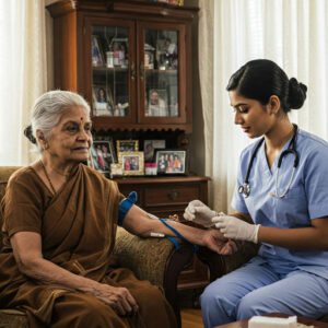 senior citizen female health checkup